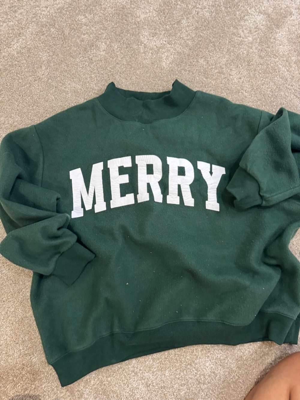 REVERSIBLE MERRY/CHRISTMAS MOCKNECK SWEATSHIRT
